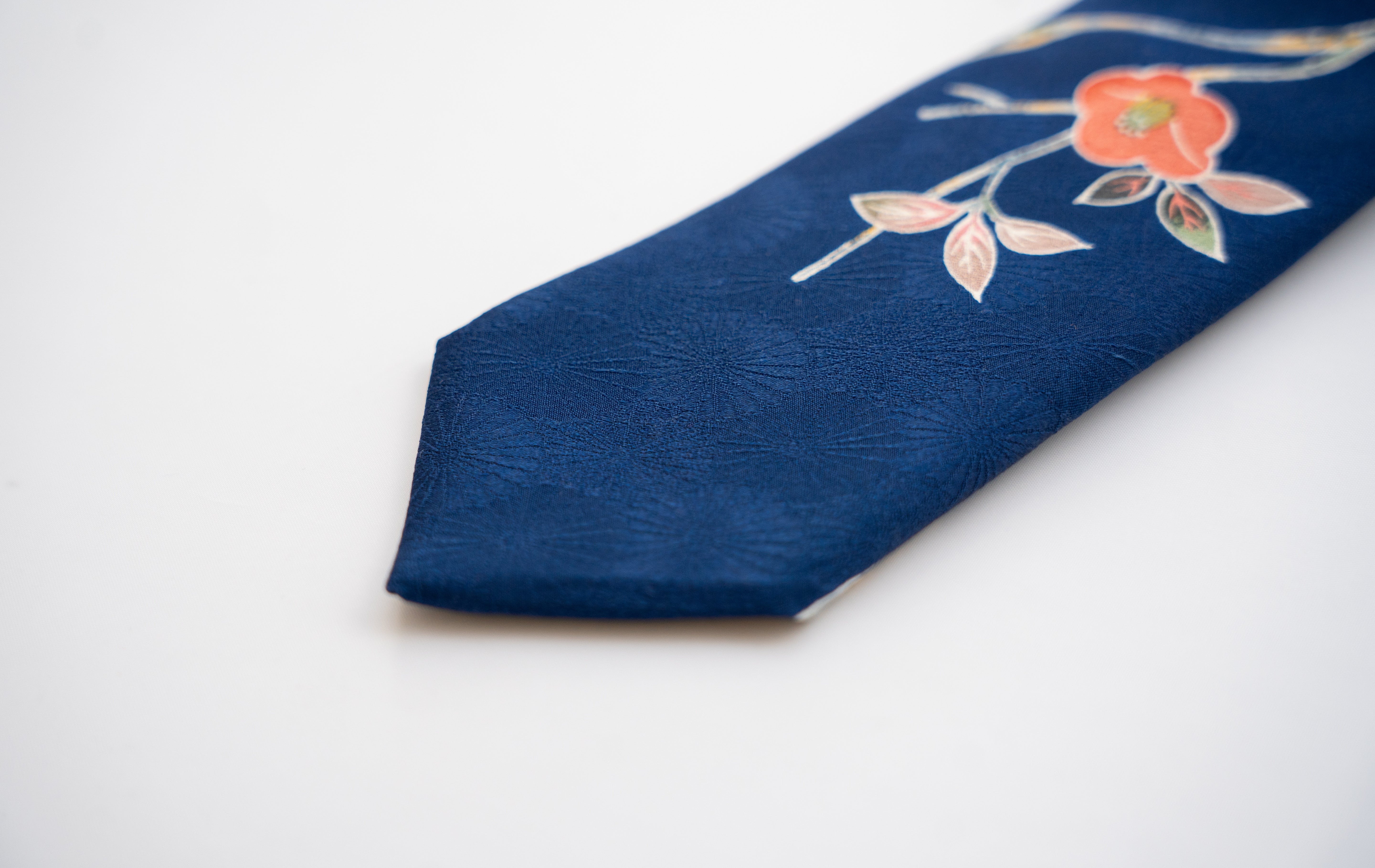 着物ネクタイ ネイビー ブロッサム