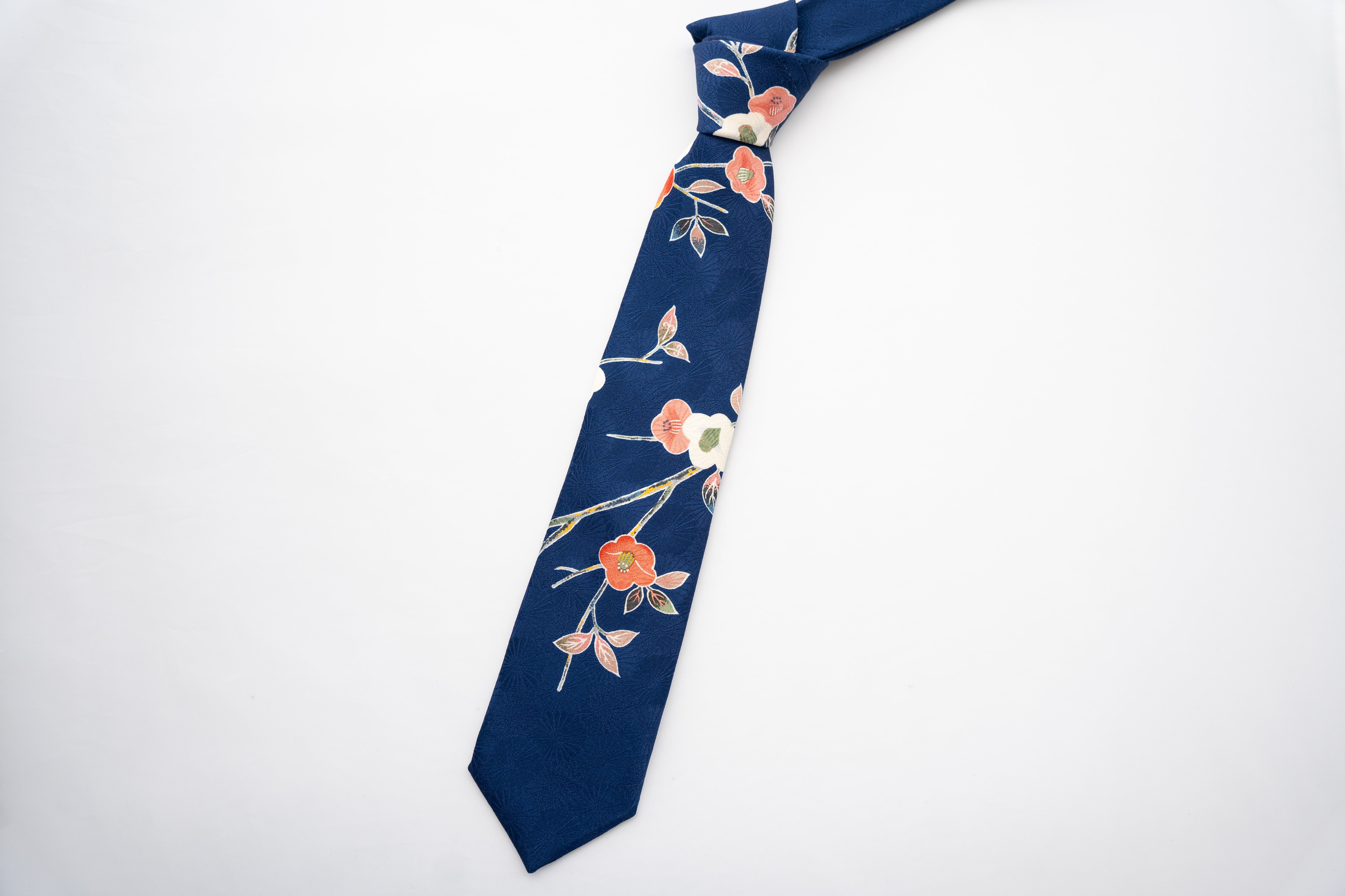 着物ネクタイ ネイビー ブロッサム
